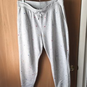 Old Navy Star Embroidered Light Grey Sweatpants Size XL